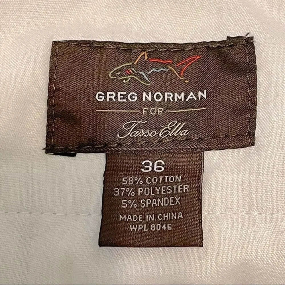 Greg Norman for Tasso Ella Tan Plaid Gold‎ Shorts Size 36